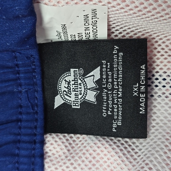 Pabst Blue Ribbon Elastic Board Swim Shorts 8.5" | XXL - Picture 7 of 9